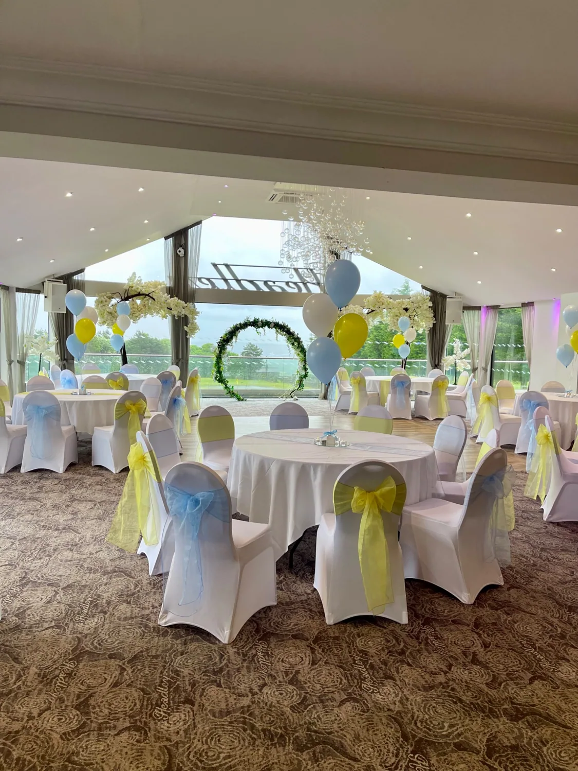 Balloon decorations at a venue